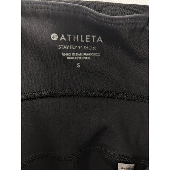 Athleta Women's Size S Stay Fly 9" Short Black Reflective Snake Print Bike Biker - Picture 7 of 7